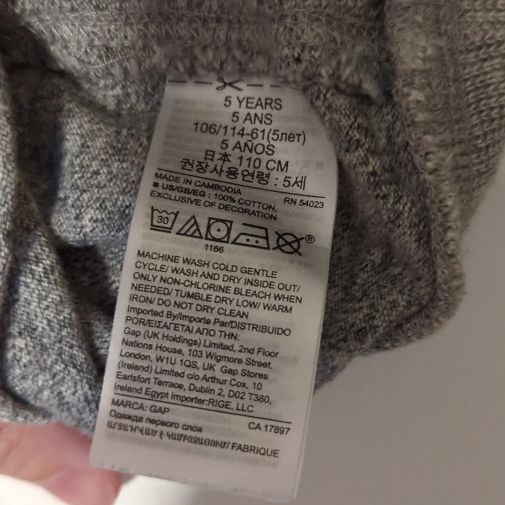 Baby Gap Boys Textured Heather Gray Sweatshirt Size 5